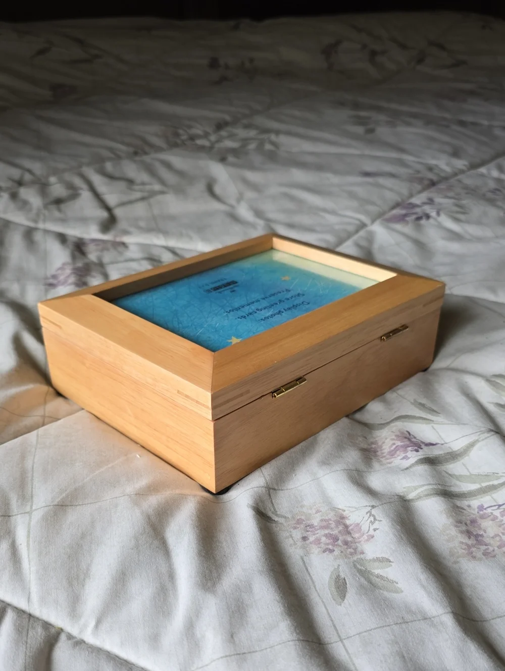Hallmark Studio B Light Wood Photo Keepsake Box, Natural Wood
